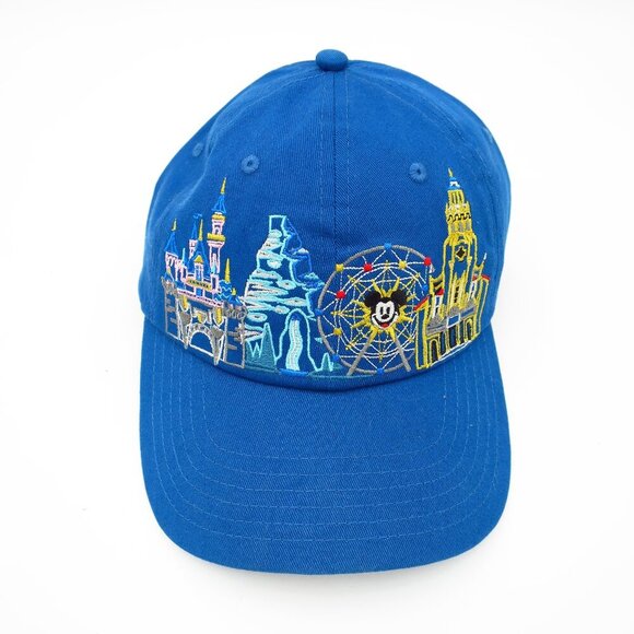 NWT Disneyland Disney Parks Icon Hat Cap Blue Rare Adjustable with Slide Buckle - Picture 1 of 8